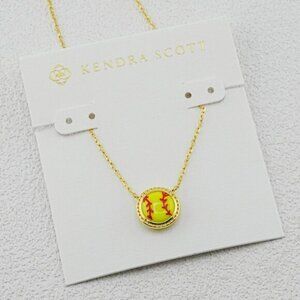 🎁Kendra Scott Softball Gold Short Pendant Necklace